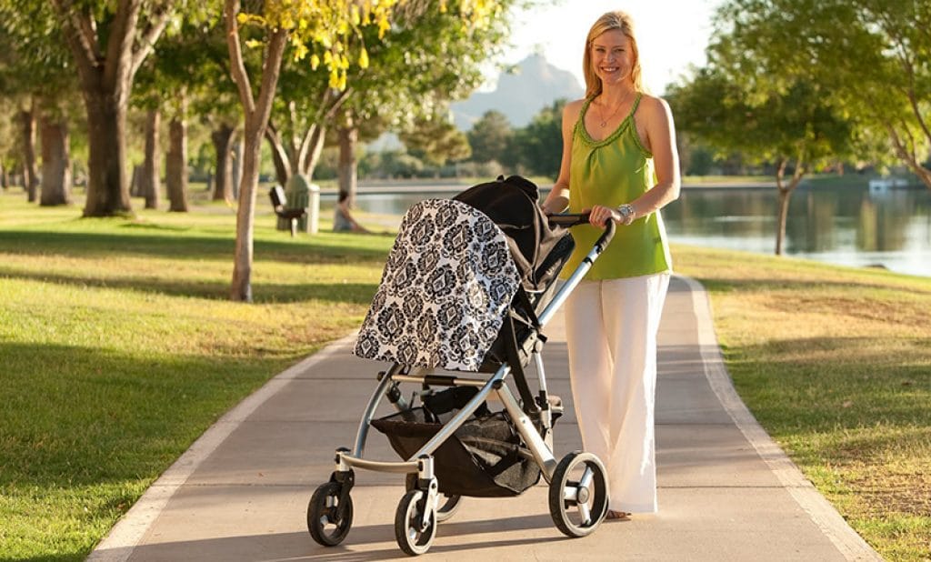 Mother With baby stroller