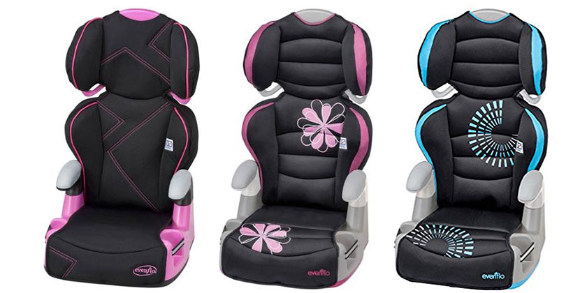 Evenflo Big Kid AMP seat designs
